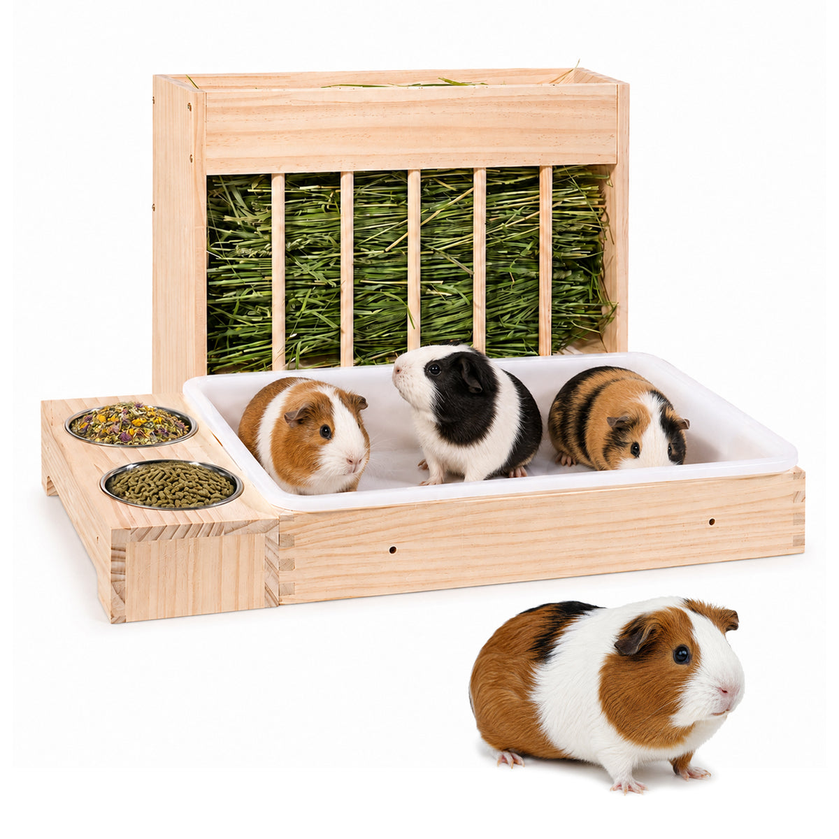 3-in-1 Small Pet Hay Feeder Station