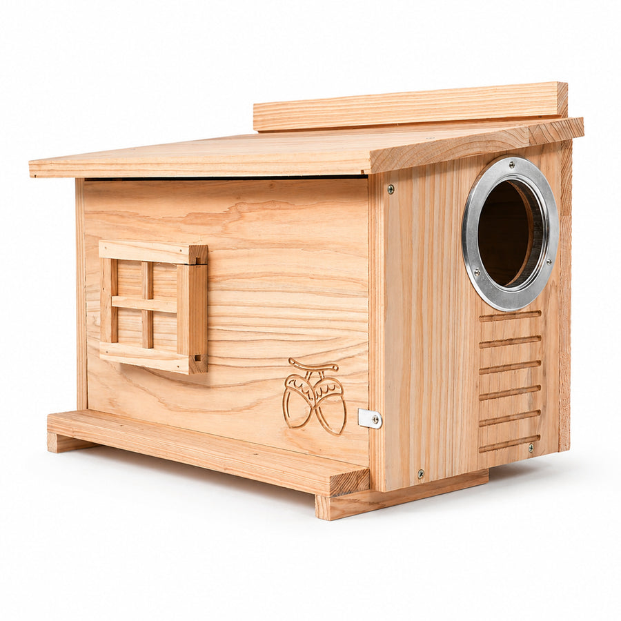 Side-Entrance Wooden Squirrel House