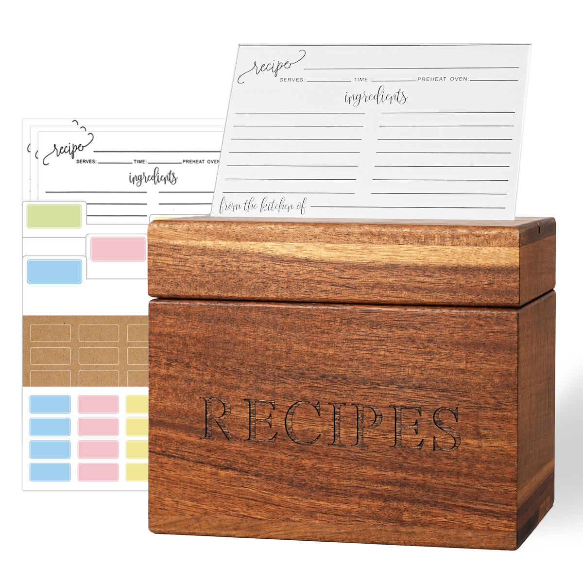 4x6 Recipe Card Box Organizer Set