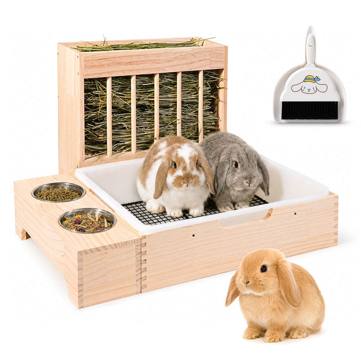 3-in-1 Medium Rabbit Hay Feeder Station