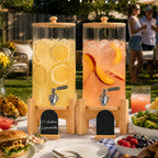 2-Pack 1.1-Gallon & 1.6-Gallon Glass Drink Dispenser Set