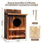 Wooden Owl Nesting Box with Landing Platform