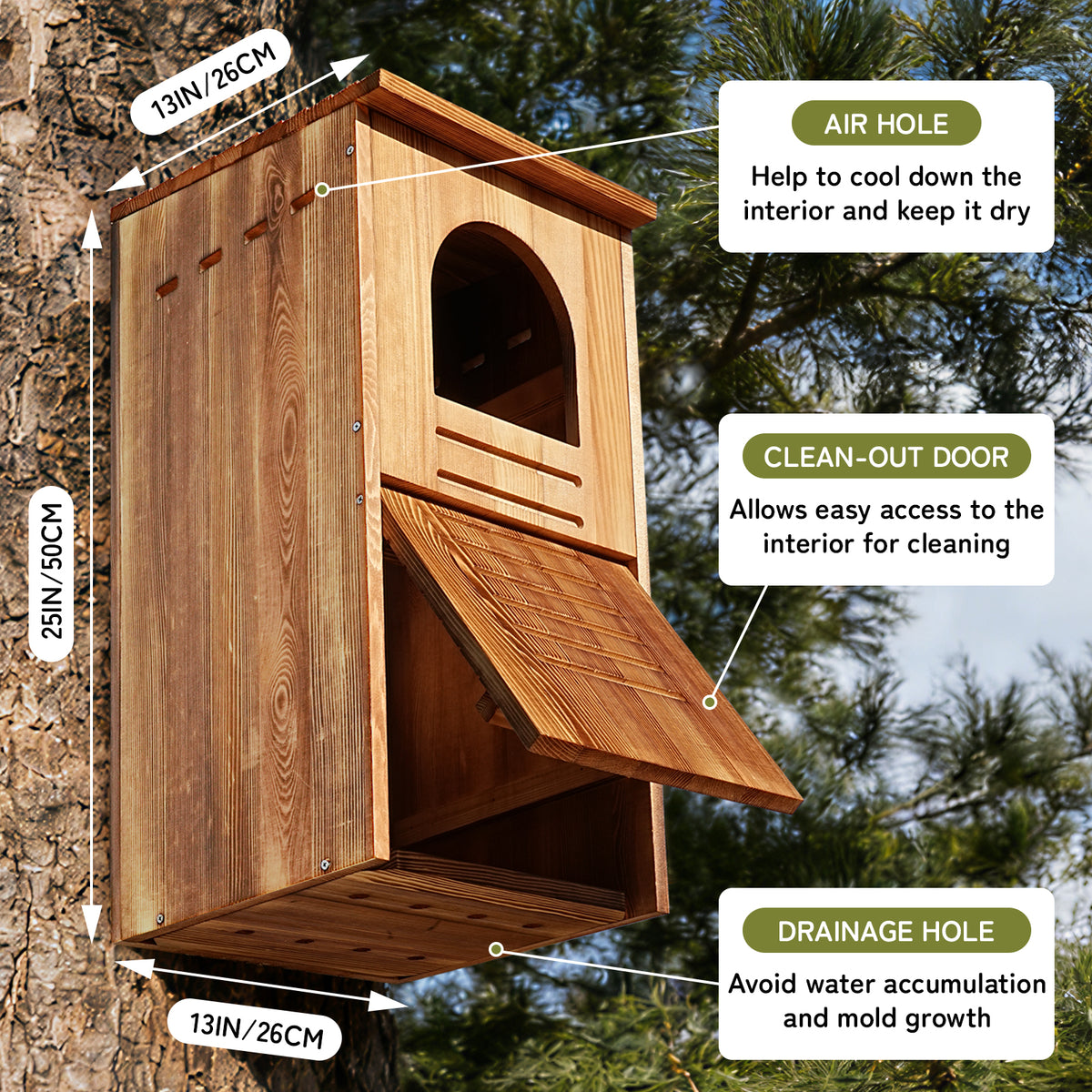 Extra Large Wooden Owl House