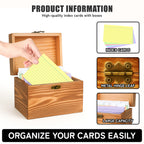 Torched Wood 3x5 & 4x6 Index Card Organizer Box