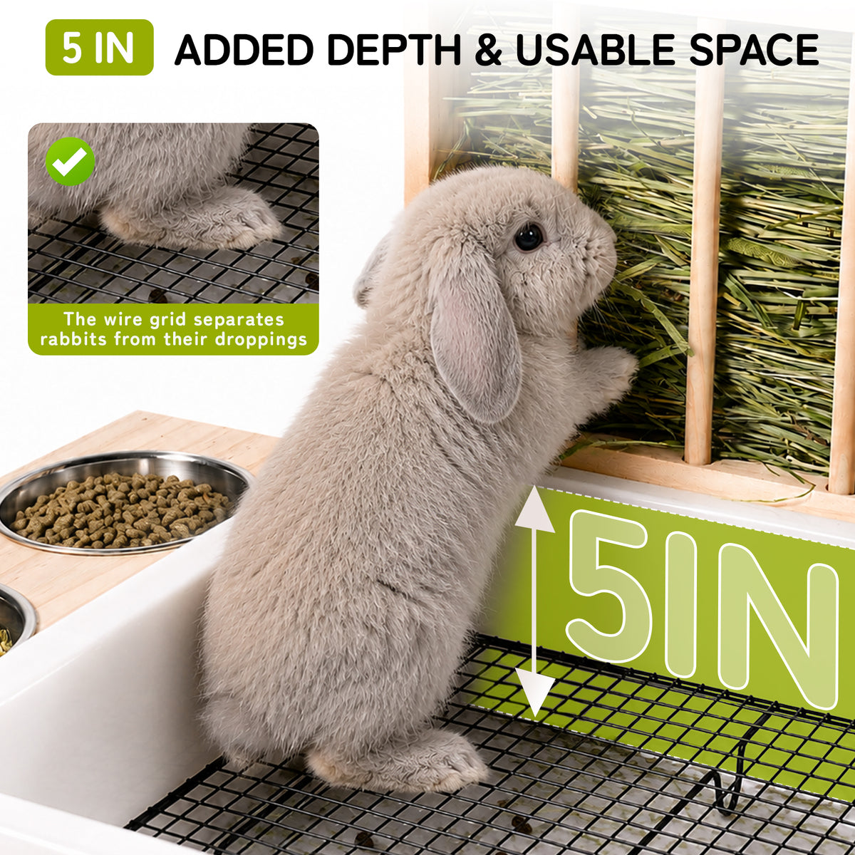 3-in-1 Medium Rabbit Hay Feeder Station
