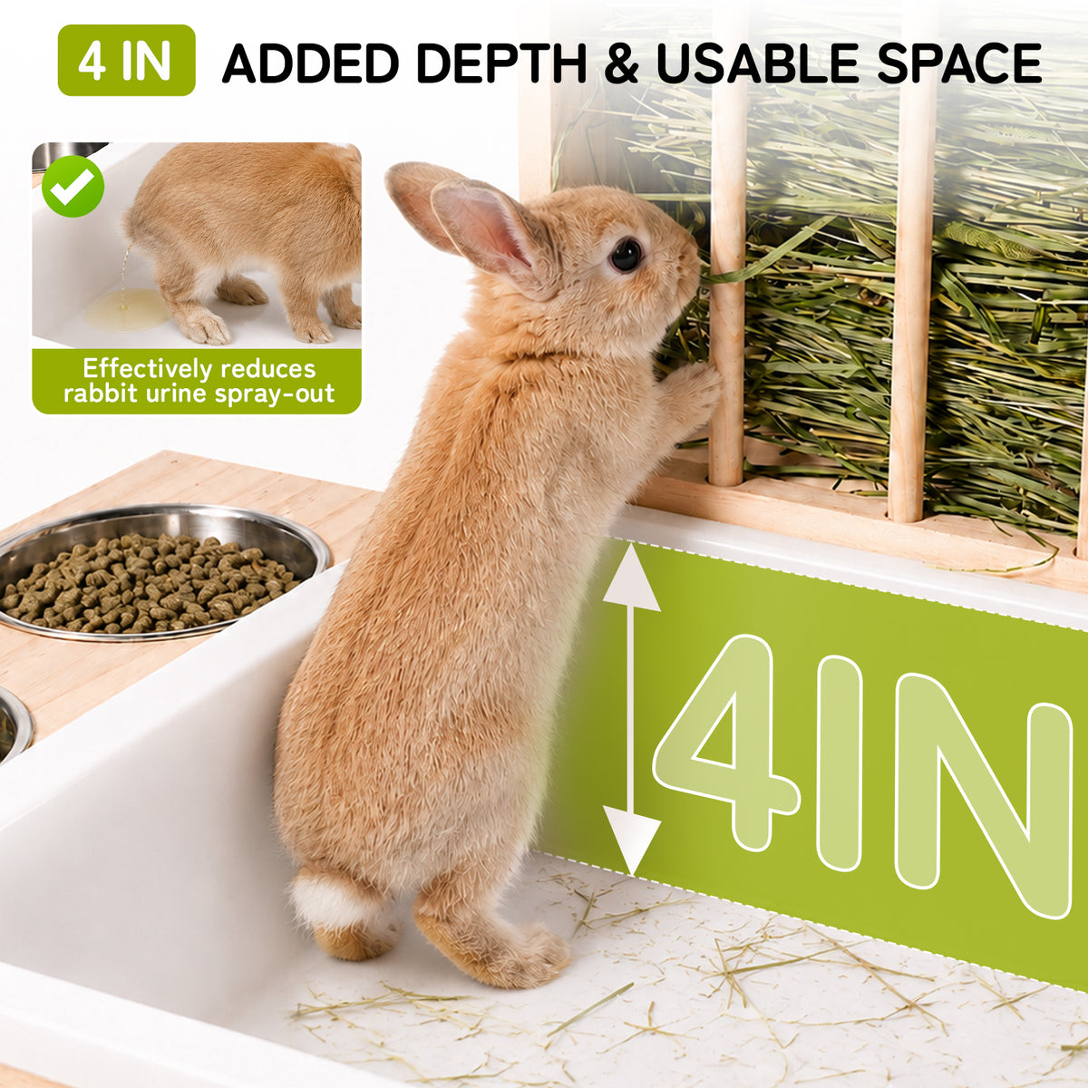 3-in-1 Small Rabbit Hay Feeder Station