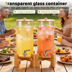 2-Pack 1.1-Gallon & 1.6-Gallon Glass Drink Dispenser Set