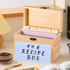 Natural Wood 3x5 & 4x6 Index Card Organizer Box Set