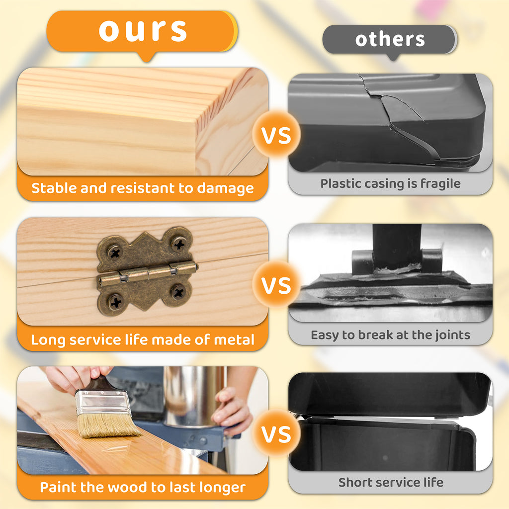 Natural Wood 3x5 & 4x6 Index Card Organizer Box Set