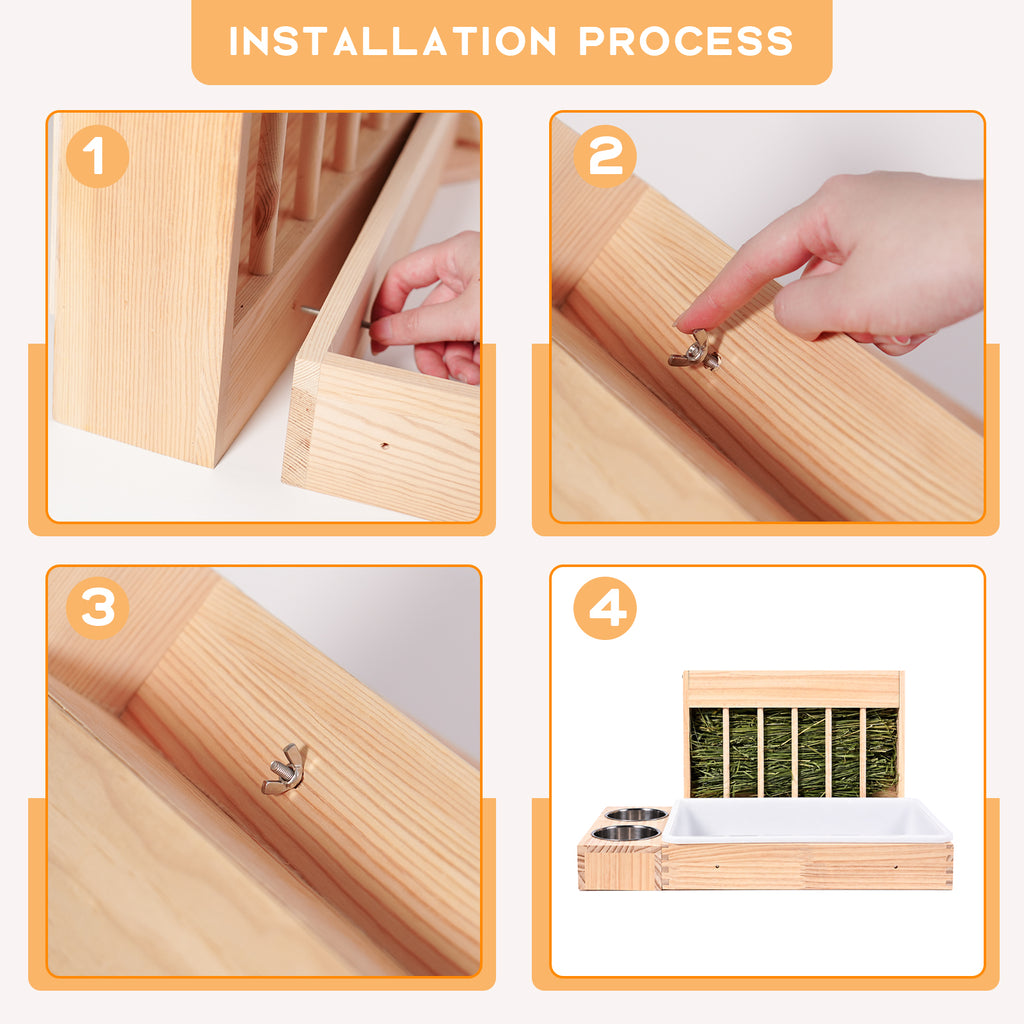 3-in-1 Small Pet Hay Feeder Station