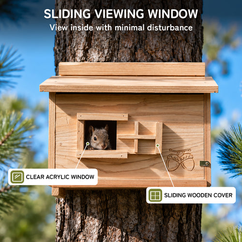 Side-Entrance Wooden Squirrel House