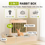 3-in-1 Extra Large Rabbit Hay Feeder Station