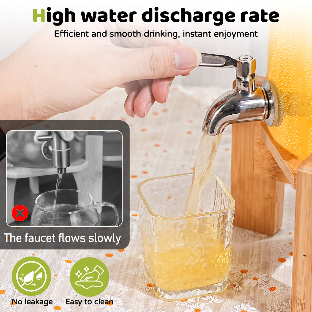 2-Pack 1.1-Gallon & 1.6-Gallon Glass Drink Dispenser Set