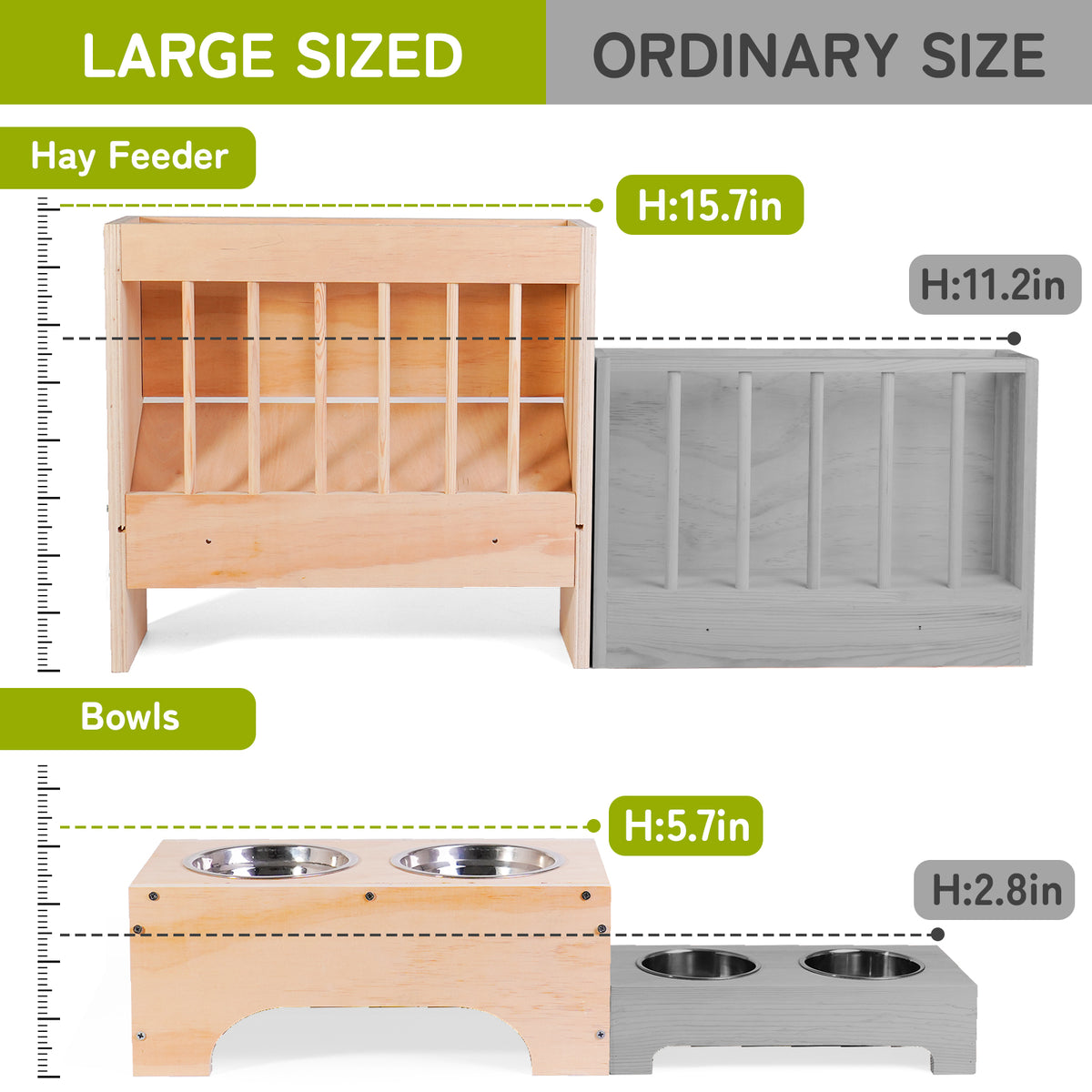 3-in-1 Extra Large Rabbit Hay Feeder Station
