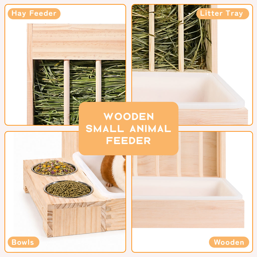 3-in-1 Small Pet Hay Feeder Station