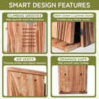 Wooden Squirrel House with Dual Corn Feeder
