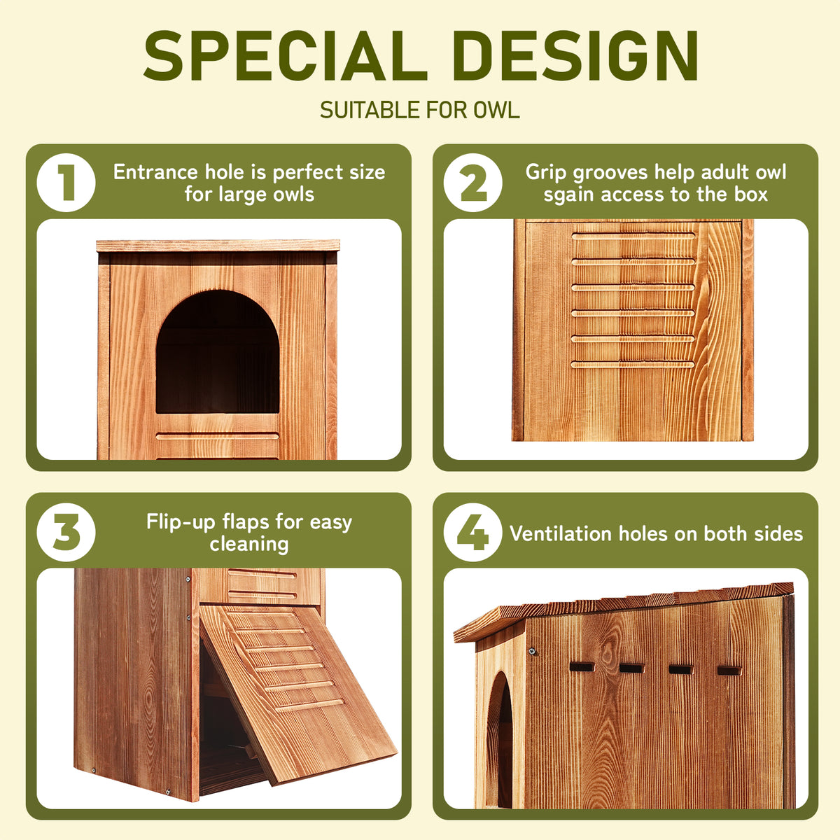 Extra Large Wooden Owl House