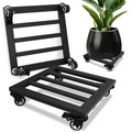 2-Pack 12-Inch Metal Plant Caddies with Wheels