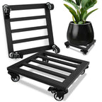 2-Pack 12-Inch Metal Plant Caddies with Wheels