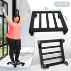 2-Pack 12-Inch Metal Plant Caddies with Wheels