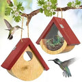 2-Pack Wooden Hummingbird Houses with Viewing Window